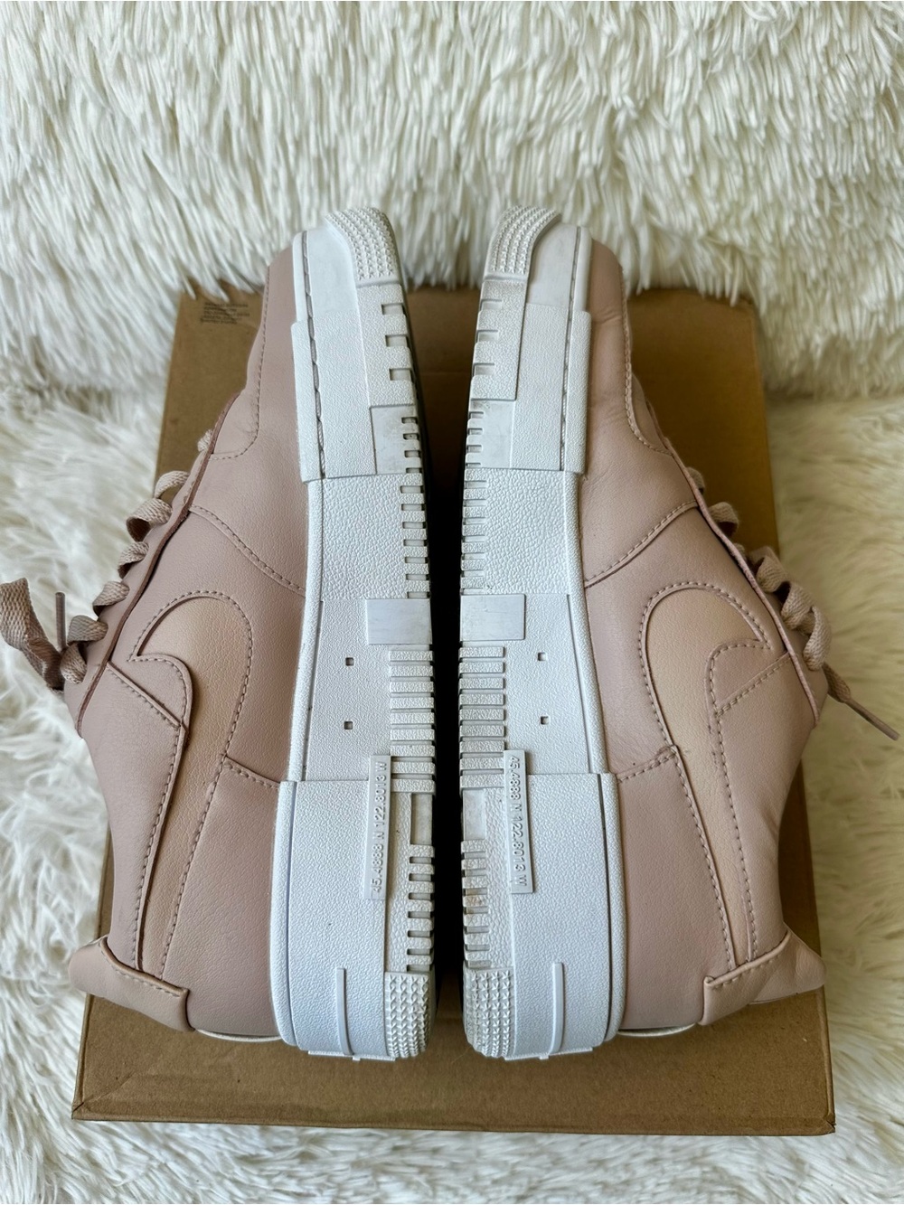 Nike Air Force 1 Pixel Particle Beige White Leather Platform Sneakers Size 8.5 - Picture 2 of 7
